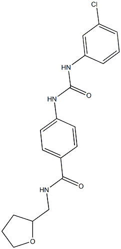 4-{[(3-chloroanilino)carbonyl]amino}-N-(tetrahydro-2-furanylmethyl)benzamide Structure