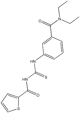 N,N-diethyl-3-({[(2-thienylcarbonyl)amino]carbothioyl}amino)benzamide 구조식 이미지