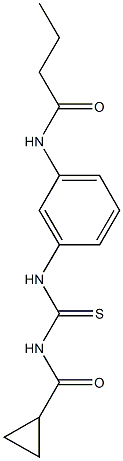 N-[3-({[(cyclopropylcarbonyl)amino]carbothioyl}amino)phenyl]butanamide 구조식 이미지