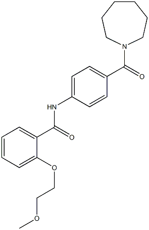 N-[4-(1-azepanylcarbonyl)phenyl]-2-(2-methoxyethoxy)benzamide 구조식 이미지