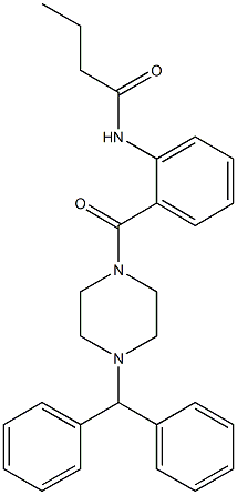 N-{2-[(4-benzhydryl-1-piperazinyl)carbonyl]phenyl}butanamide 구조식 이미지