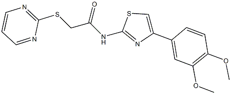 N-[4-(3,4-dimethoxyphenyl)-1,3-thiazol-2-yl]-2-(2-pyrimidinylsulfanyl)acetamide Structure