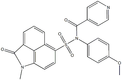 N-isonicotinoyl-N-(4-methoxyphenyl)-1-methyl-2-oxo-1,2-dihydrobenzo[cd]indole-6-sulfonamide 구조식 이미지