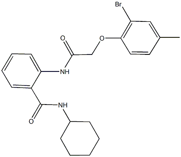 2-{[(2-bromo-4-methylphenoxy)acetyl]amino}-N-cyclohexylbenzamide 구조식 이미지