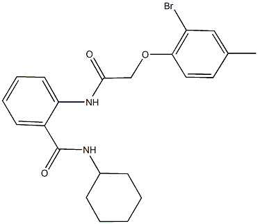 2-{[(2-bromo-4-methylphenoxy)acetyl]amino}-N-cyclohexylbenzamide Structure