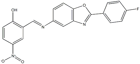 2-({[2-(4-fluorophenyl)-1,3-benzoxazol-5-yl]imino}methyl)-4-nitrophenol 구조식 이미지