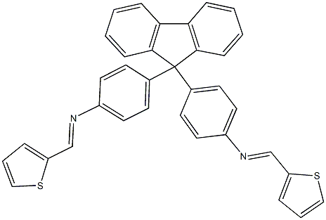 N-(2-thienylmethylene)-N-[4-(9-{4-[(2-thienylmethylene)amino]phenyl}-9H-fluoren-9-yl)phenyl]amine 구조식 이미지