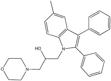 1-(5-methyl-2,3-diphenyl-1H-indol-1-yl)-3-(4-morpholinyl)-2-propanol 구조식 이미지