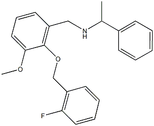 N-{2-[(2-fluorobenzyl)oxy]-3-methoxybenzyl}-N-(1-phenylethyl)amine 구조식 이미지