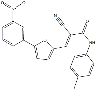 2-cyano-3-(5-{3-nitrophenyl}-2-furyl)-N-(4-methylphenyl)acrylamide Structure