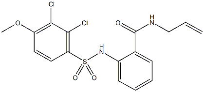 N-allyl-2-{[(2,3-dichloro-4-methoxyphenyl)sulfonyl]amino}benzamide 구조식 이미지