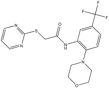 N-[2-(4-morpholinyl)-5-(trifluoromethyl)phenyl]-2-(2-pyrimidinylsulfanyl)acetamide 구조식 이미지