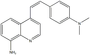 N-{4-[2-(8-amino-4-quinolinyl)vinyl]phenyl}-N,N-dimethylamine 구조식 이미지