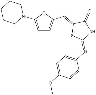 2-[(4-methoxyphenyl)imino]-5-{[5-(1-piperidinyl)-2-furyl]methylene}-1,3-thiazolidin-4-one Structure