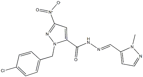 1-(4-chlorobenzyl)-3-nitro-N'-[(1-methyl-1H-pyrazol-5-yl)methylene]-1H-pyrazole-5-carbohydrazide Structure