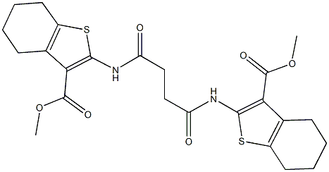 methyl 2-[(4-{[3-(methoxycarbonyl)-4,5,6,7-tetrahydro-1-benzothien-2-yl]amino}-4-oxobutanoyl)amino]-4,5,6,7-tetrahydro-1-benzothiophene-3-carboxylate 구조식 이미지