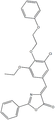 4-[3-chloro-5-ethoxy-4-(2-phenoxyethoxy)benzylidene]-2-phenyl-1,3-oxazol-5(4H)-one Structure