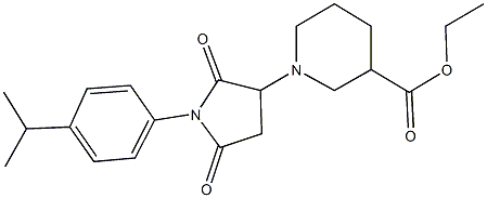 ethyl 1-[1-(4-isopropylphenyl)-2,5-dioxo-3-pyrrolidinyl]-3-piperidinecarboxylate 구조식 이미지