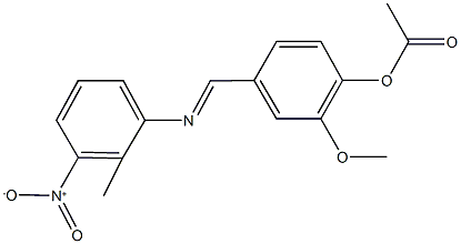 4-[({3-nitro-2-methylphenyl}imino)methyl]-2-methoxyphenyl acetate 구조식 이미지