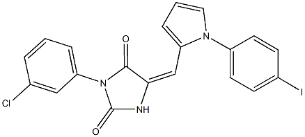 3-(3-chlorophenyl)-5-{[1-(4-iodophenyl)-1H-pyrrol-2-yl]methylene}-2,4-imidazolidinedione Structure