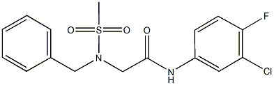 2-[benzyl(methylsulfonyl)amino]-N-(3-chloro-4-fluorophenyl)acetamide Structure