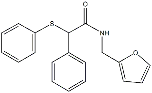 N-(2-furylmethyl)-2-phenyl-2-(phenylsulfanyl)acetamide 구조식 이미지