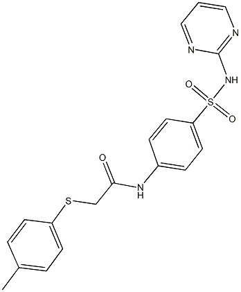 2-[(4-methylphenyl)sulfanyl]-N-{4-[(2-pyrimidinylamino)sulfonyl]phenyl}acetamide Structure