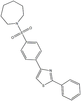 1-{[4-(2-phenyl-1,3-thiazol-4-yl)phenyl]sulfonyl}azepane 구조식 이미지