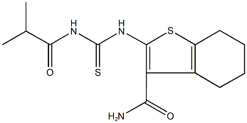 2-{[(isobutyrylamino)carbothioyl]amino}-4,5,6,7-tetrahydro-1-benzothiophene-3-carboxamide Structure