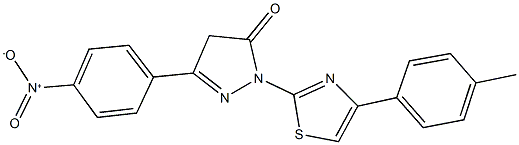 5-{4-nitrophenyl}-2-[4-(4-methylphenyl)-1,3-thiazol-2-yl]-2,4-dihydro-3H-pyrazol-3-one 구조식 이미지