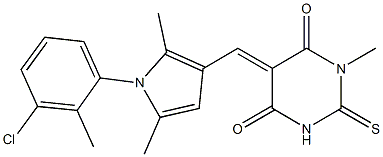 5-{[1-(3-chloro-2-methylphenyl)-2,5-dimethyl-1H-pyrrol-3-yl]methylene}-1-methyl-2-thioxodihydro-4,6(1H,5H)-pyrimidinedione 구조식 이미지