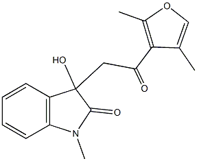 3-[2-(2,4-dimethyl-3-furyl)-2-oxoethyl]-3-hydroxy-1-methyl-1,3-dihydro-2H-indol-2-one Structure