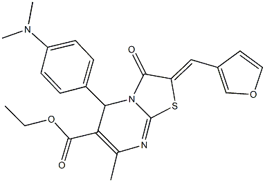 ethyl 5-[4-(dimethylamino)phenyl]-2-(3-furylmethylene)-7-methyl-3-oxo-2,3-dihydro-5H-[1,3]thiazolo[3,2-a]pyrimidine-6-carboxylate Structure