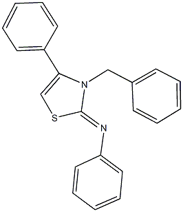 N-(3-benzyl-4-phenyl-1,3-thiazol-2(3H)-ylidene)-N-phenylamine 구조식 이미지