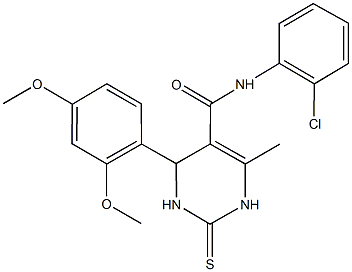 N-(2-chlorophenyl)-4-(2,4-dimethoxyphenyl)-6-methyl-2-thioxo-1,2,3,4-tetrahydro-5-pyrimidinecarboxamide 구조식 이미지