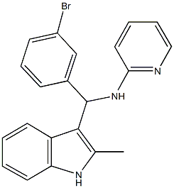 N-[(3-bromophenyl)(2-methyl-1H-indol-3-yl)methyl]-N-(2-pyridinyl)amine 구조식 이미지