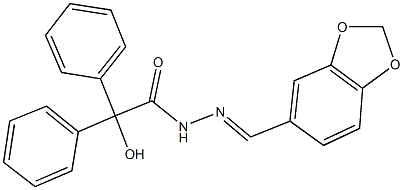 N'-(1,3-benzodioxol-5-ylmethylene)-2-hydroxy-2,2-diphenylacetohydrazide 구조식 이미지