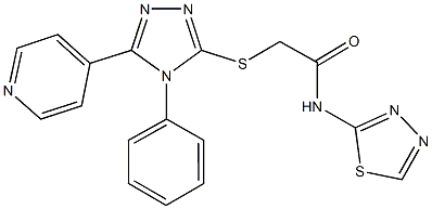 2-{[4-phenyl-5-(4-pyridinyl)-4H-1,2,4-triazol-3-yl]sulfanyl}-N-(1,3,4-thiadiazol-2-yl)acetamide Structure