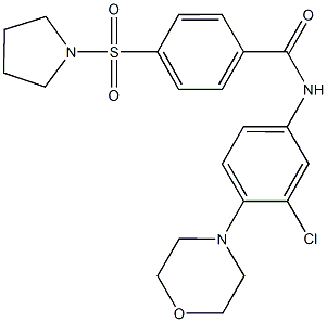 N-[3-chloro-4-(4-morpholinyl)phenyl]-4-(1-pyrrolidinylsulfonyl)benzamide 구조식 이미지