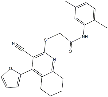 2-{[3-cyano-4-(2-furyl)-5,6,7,8-tetrahydroquinolin-2-yl]sulfanyl}-N-(2,5-dimethylphenyl)acetamide Structure