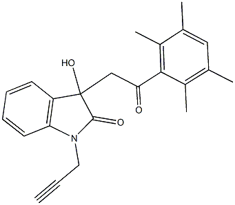 3-hydroxy-3-[2-oxo-2-(2,3,5,6-tetramethylphenyl)ethyl]-1-(2-propynyl)-1,3-dihydro-2H-indol-2-one Structure