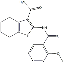 2-[(2-methoxybenzoyl)amino]-4,5,6,7-tetrahydro-1-benzothiophene-3-carboxamide 구조식 이미지