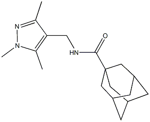 N-[(1,3,5-trimethyl-1H-pyrazol-4-yl)methyl]-1-adamantanecarboxamide 구조식 이미지