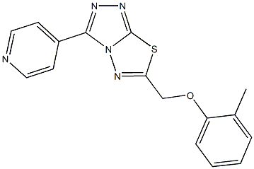 6-[(2-methylphenoxy)methyl]-3-(4-pyridinyl)[1,2,4]triazolo[3,4-b][1,3,4]thiadiazole 구조식 이미지