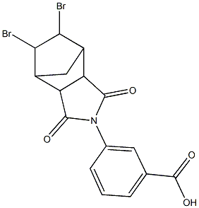 3-(8,9-dibromo-3,5-dioxo-4-azatricyclo[5.2.1.0~2,6~]dec-4-yl)benzoic acid Structure