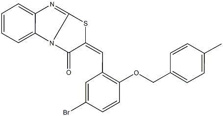 2-{5-bromo-2-[(4-methylbenzyl)oxy]benzylidene}[1,3]thiazolo[3,2-a]benzimidazol-3(2H)-one 구조식 이미지