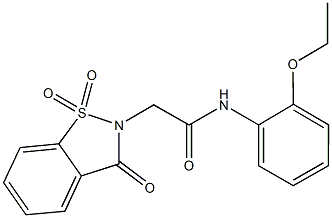 2-(1,1-dioxido-3-oxo-1,2-benzisothiazol-2(3H)-yl)-N-(2-ethoxyphenyl)acetamide 구조식 이미지