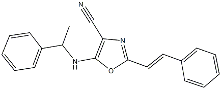 5-[(1-phenylethyl)amino]-2-(2-phenylvinyl)-1,3-oxazole-4-carbonitrile 구조식 이미지
