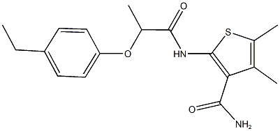 2-{[2-(4-ethylphenoxy)propanoyl]amino}-4,5-dimethyl-3-thiophenecarboxamide Structure