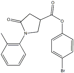 4-bromophenyl 1-(2-methylphenyl)-5-oxo-3-pyrrolidinecarboxylate Structure